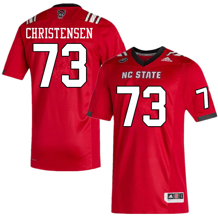 Men #73 Abe Christensen NC State Wolfpack College Football Jerseys Sale-Red